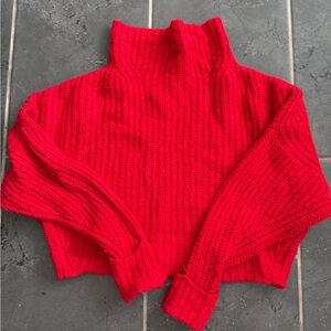 Anthropologie Maeve Scarlet Cowl Neck Sweater